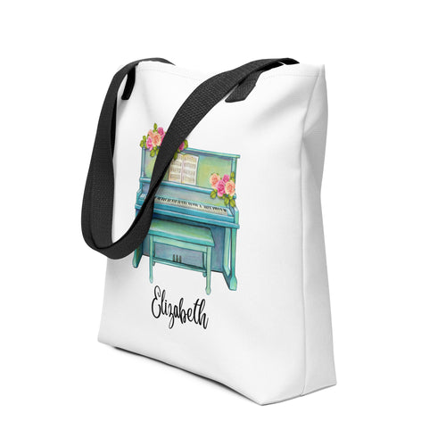 Personalized Teal Piano Tote bag